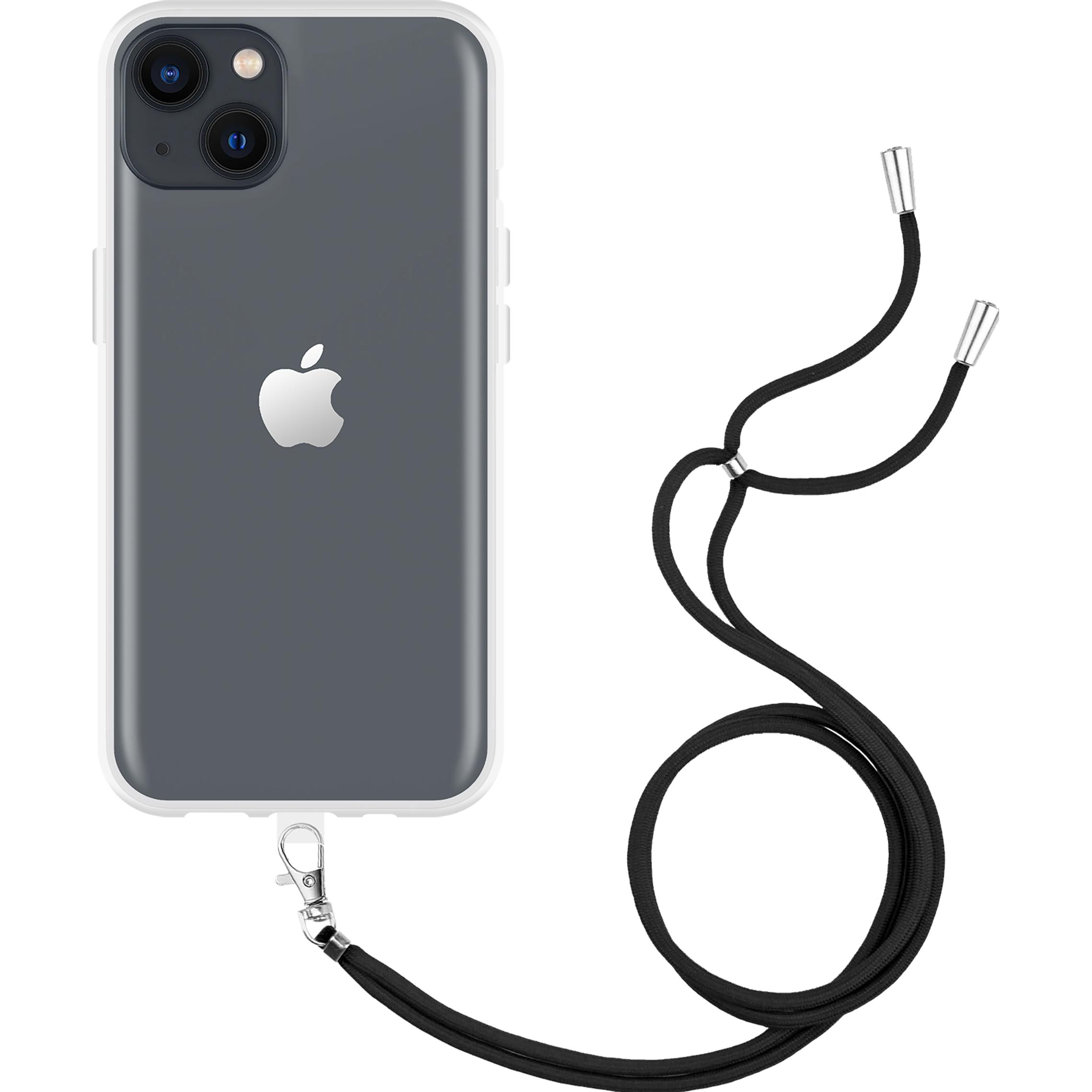Cazy Handykette Hülle Kompatibel mit iPhone 14 - Silikon Handyhülle mit Band Necklace Hülle - Transparant, Handykette, T...