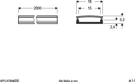 Actual product image EVN APFLAT4AM200 Aluminium profile flat bendable 200cm