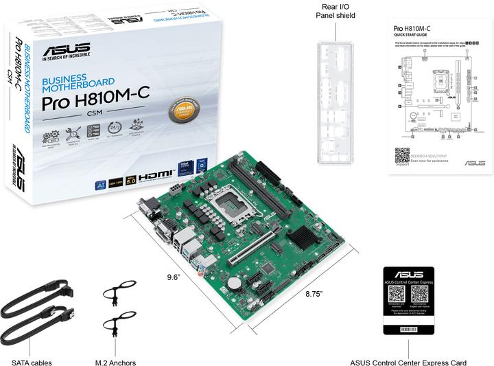 Actual product image ASUS PRO H810M-C-CSM (LGA 1851, Intel H810, mATX)
