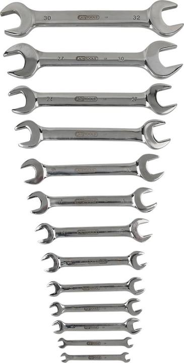 Image du produit KS Tools Jeu de clés à fourche double en acier inoxydable, position de fourche 15°, 13 pièces (30 mm)