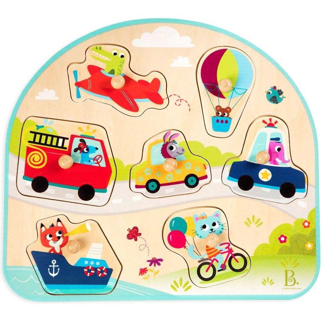 B.toys B. Vehicles On The Go - Holzpuzzle Verrückte Fahrzeuge 7-teilig (7 Teile)