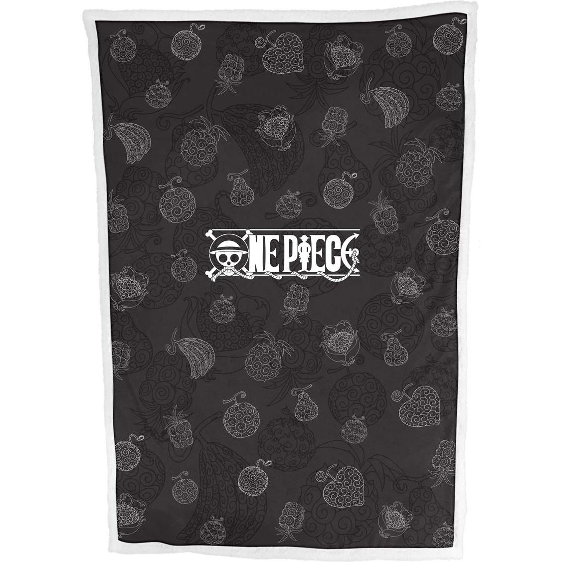 Homadict, Decke, Plaid Sherpa 100x150 cm One Piece Demon Fruits Black