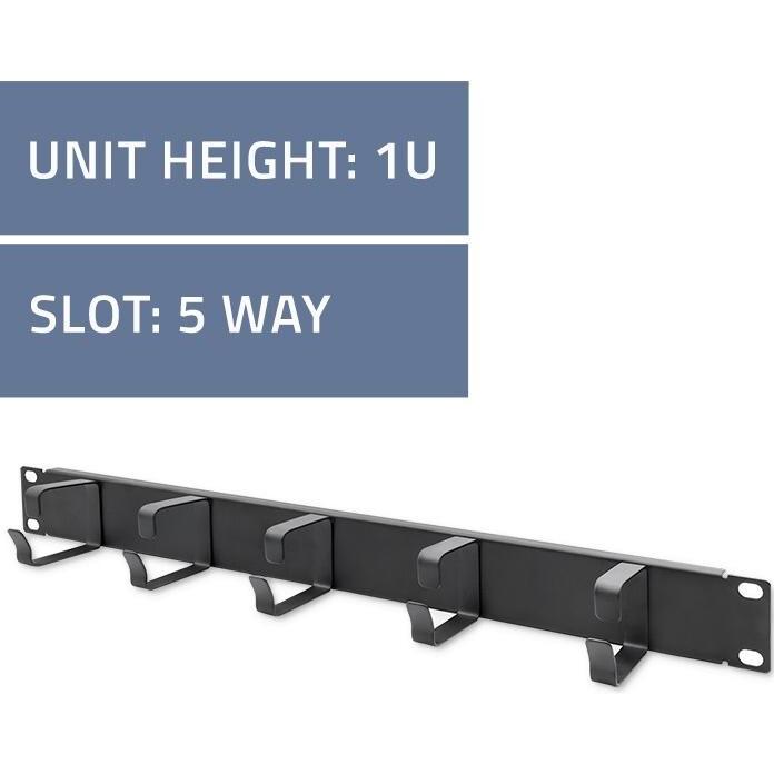 Qoltec Kabelorganisator für 19 Zoll Racks, 1HE, Accessori per armadio rack, Nero