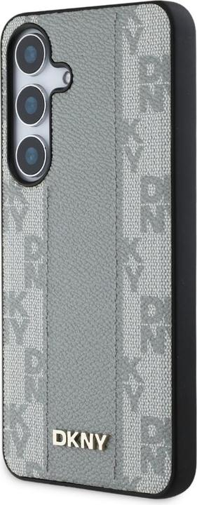 Produktbild DKNY Case Leather Checkered Pattern MagSafe for Samsung Galaxy S25 taupe (Samsung Galaxy S25)
