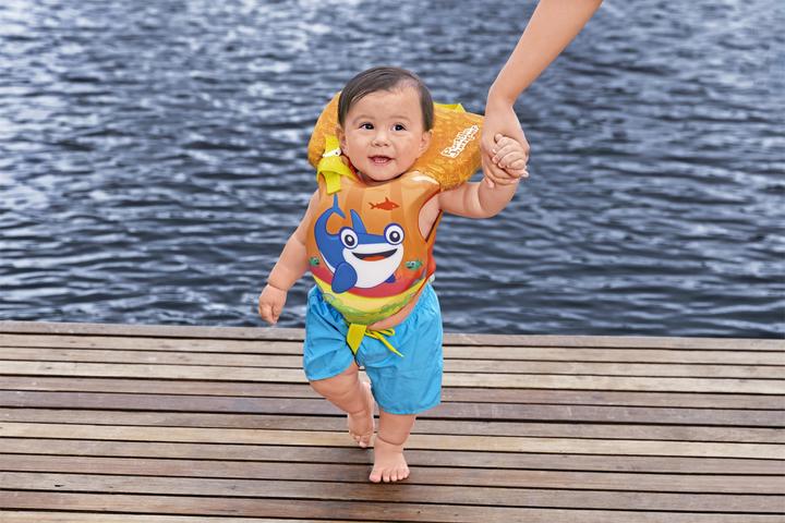 Productafbeelding Bestway Puddle Jumper® zwemvest kleine walvis met stoffen overtrek, 0-2 jaar (tot 15 kg)