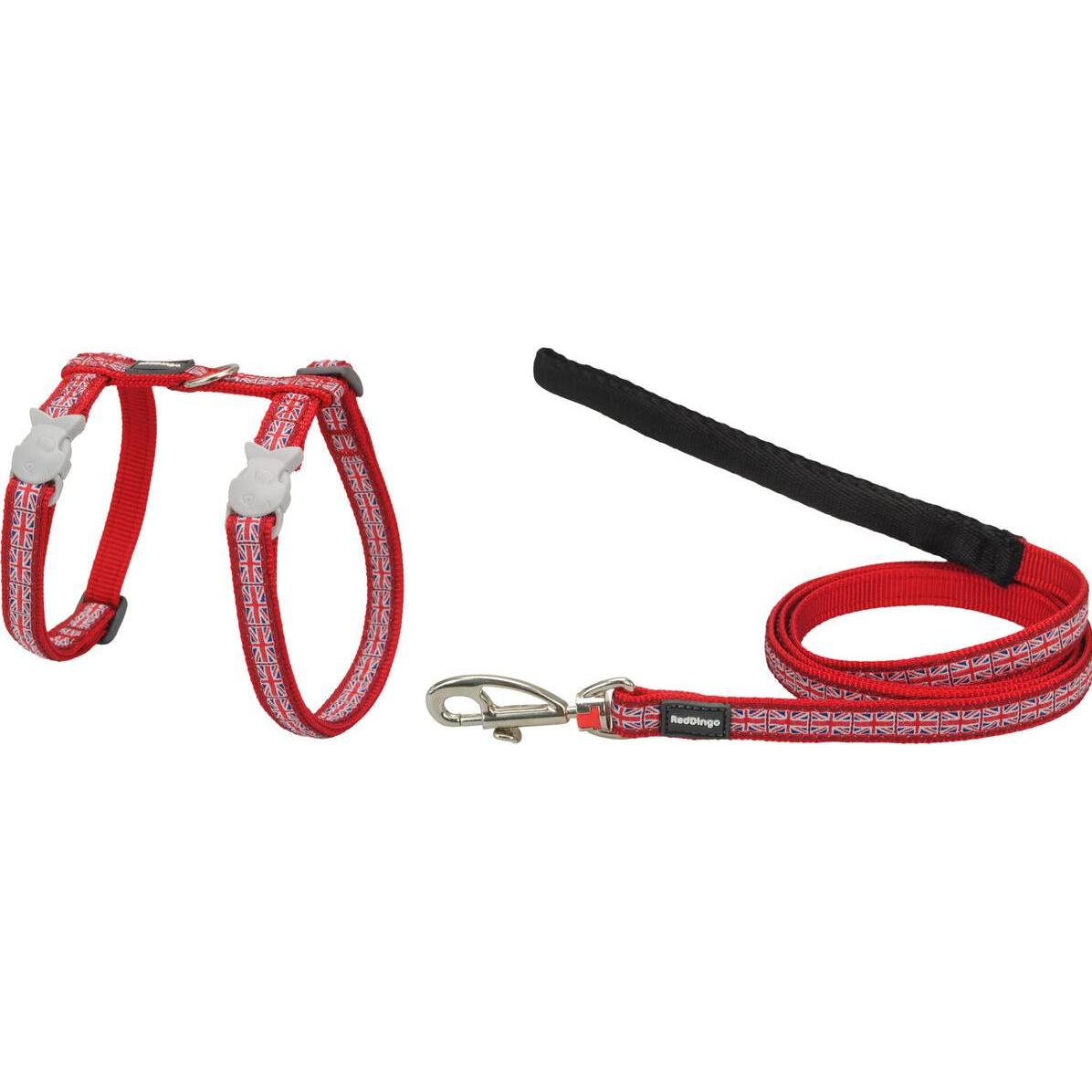 Red Dingo Pettorina per cani Union Jack 21-35 cm rossa (Cane), Collare + Guinzaglio