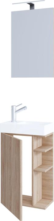 Produktbild VCM 3-tlg Badmöbel Set Gäste WC Gästebad Waschplatz Waschtisch klein schmal Lumia Spiegel