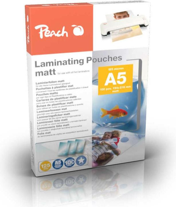 Actual product image Peach Laminating films A5 (154x216mm), 125mic, matt (A5, 100 pcs., 125 µm)