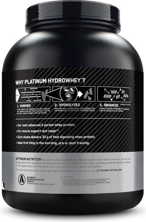 Immagine prodotto Optimum Nutrition Platinum HydroWhey (Cioccolato, 1 pz., 1600 g)