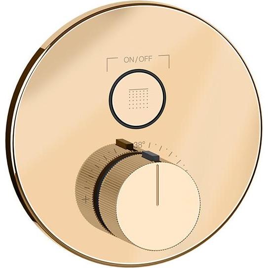 Gessi, Badarmatur, HI-FI Fertigmontageset Thermostat, mit Tasten-Bedienung on/off. 1-Weg