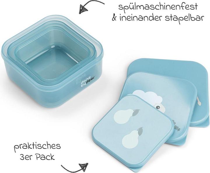 Produktbild Done by Deer Nahrungsbehälter & Portionierer 3-tlg. Snackboxen-Set - Tiny Farm - Blau