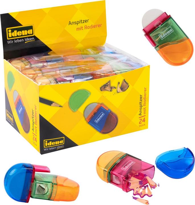Produktbild Idena Anspitzer mit Radierer sortiert