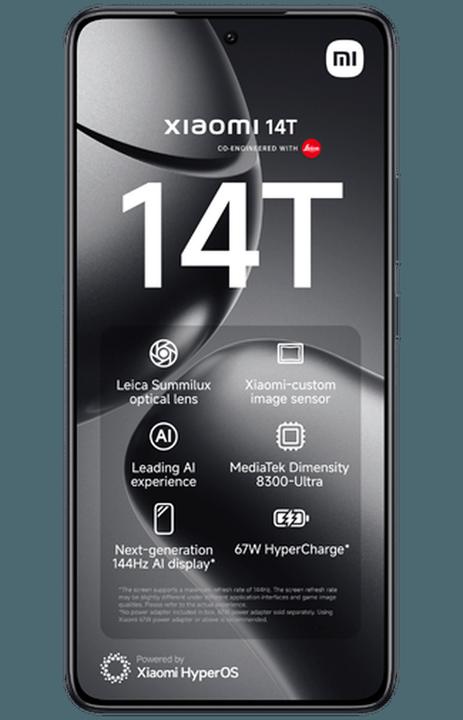 Produktbild Xiaomi 14T (512 GB, Titan Black, 6.67", SIM + eSIM, 5G)