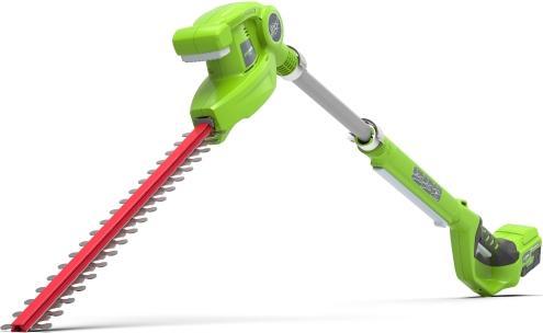 Greenworks Tagliasiepi a batteria 2 in 1 G24PSHK2 con batteria da 2Ah e caricabatteria (Tagliasiepi a batteria)