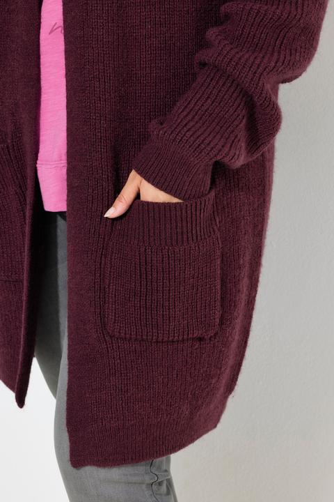 Immagine prodotto Ulla Popken Cardigan lungo con abbottonatura, scollo a V e maniche lunghe (50, 52)