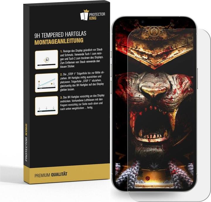 Actual product image Protectorking 2x real tempered 9H armoured glass 3D CLEAR (2 Piece, Apple iPhone 13 Pro)