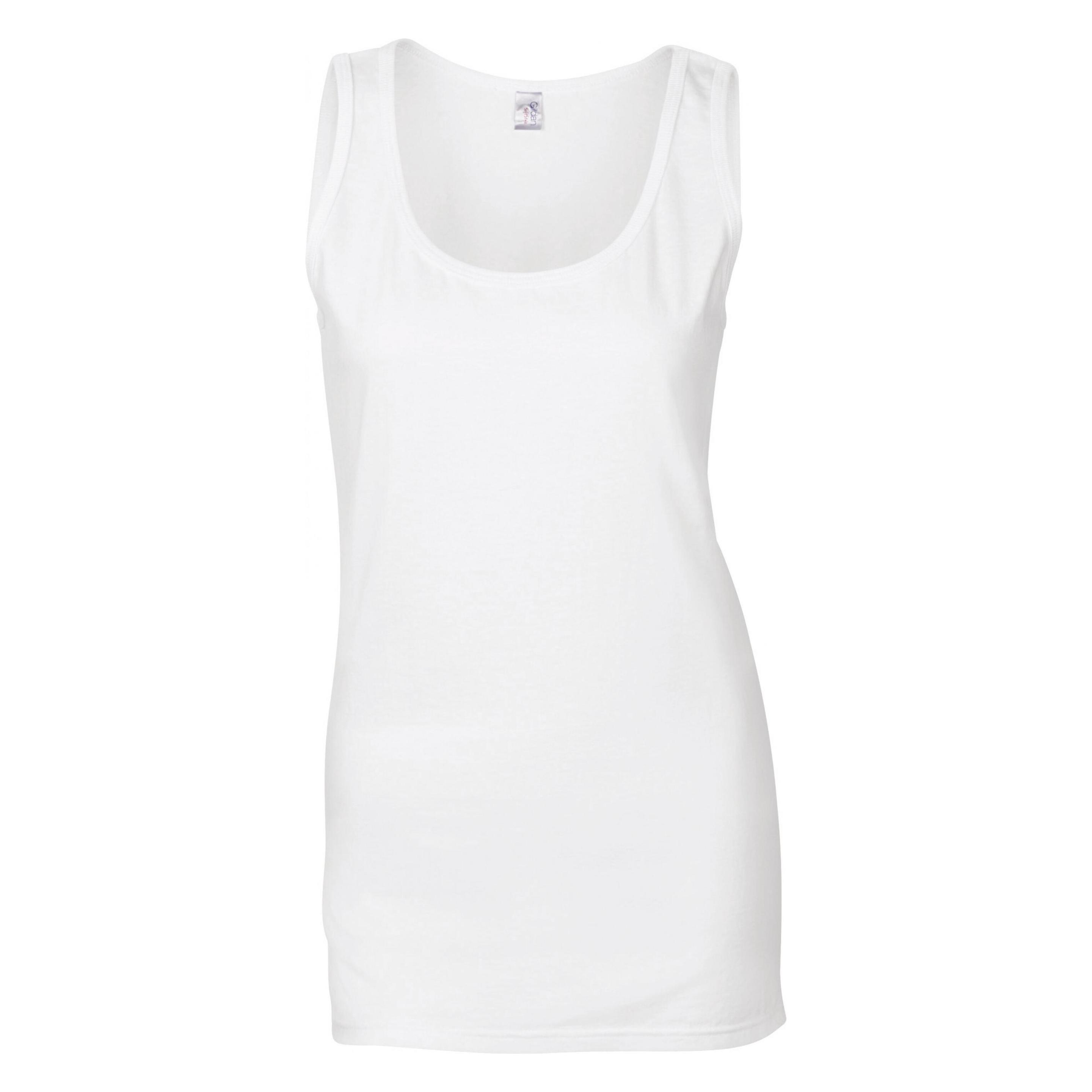 Gildan, Damen, Shirts, Damen-top Gidan Softstye, Weiss, (L)