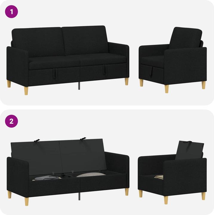 Produktbild vidaXL Sofa Set (1-Sitzer, 3-Sitzer)