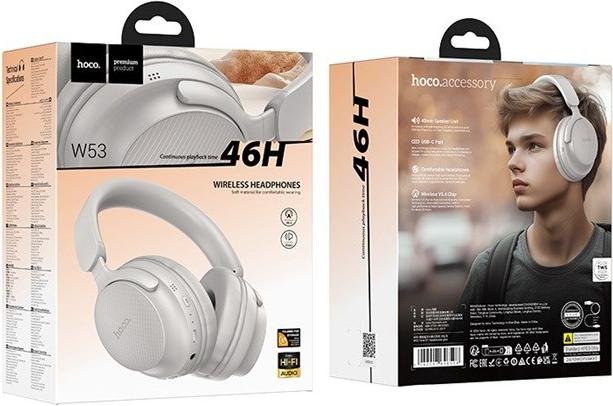 Image du produit Hoco W53 Tone Headset In-Ear Wireless Bluetooth Grau (46 h, Sans fil)