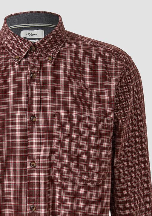 Immagine prodotto s.Oliver Hemd Regular Fit: Elastisches Button-Down-Hemd mit Karomuster (M)
