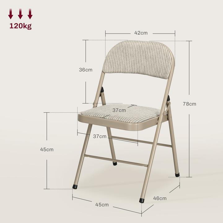 Produktbild Homcom Klappstuhl Polyester Beige