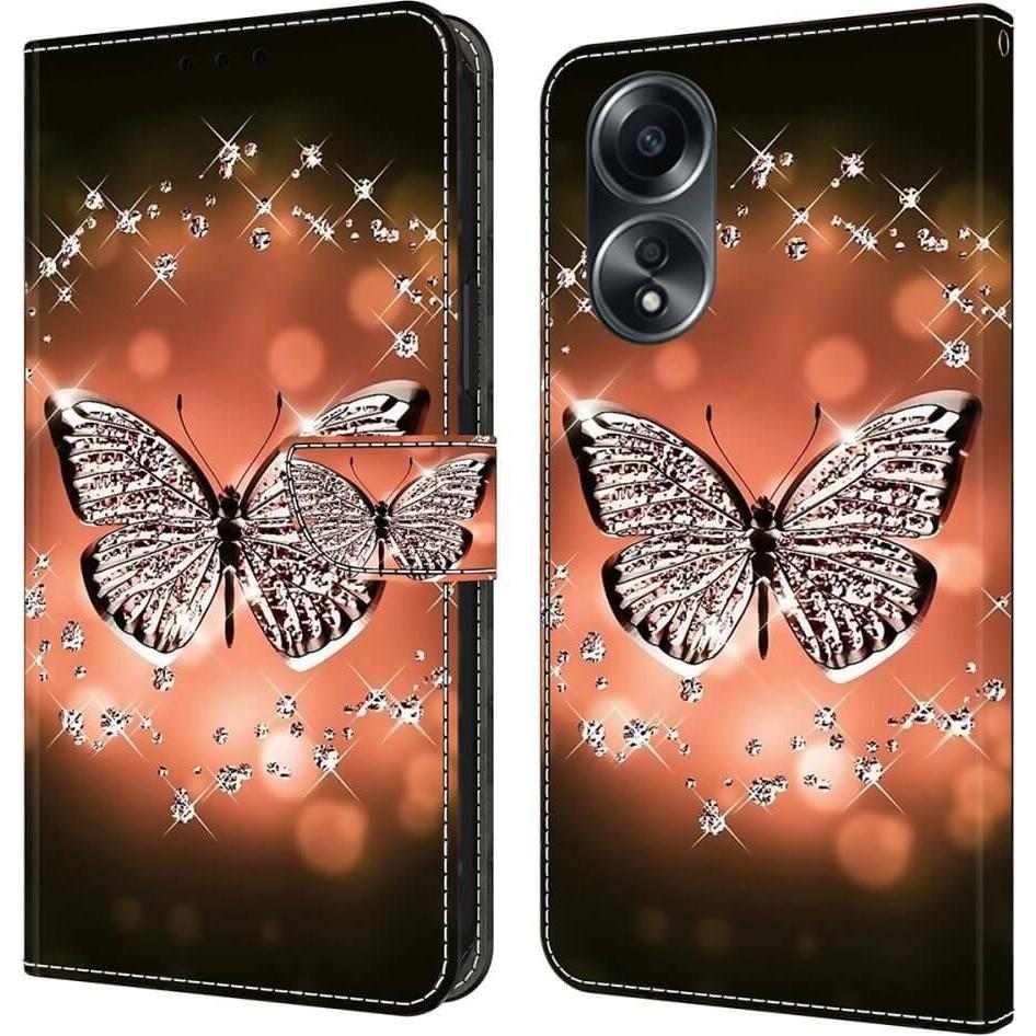Cover-Discount OPPO A58 4G - 3D-Effekt Hülle Etui Crystal Butterfly (Oppo A58 4G) (660171406B)