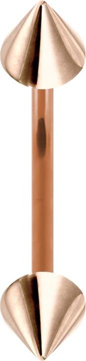 Image du produit Star Piercing Micro banane rose doré avec deux cônes (Acier chirurgical 316L, sans laiton)