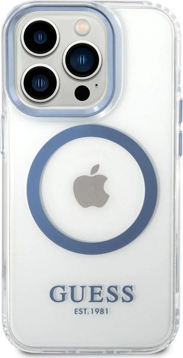 Immagine prodotto Guess GUHMP14LHTRMB Custodia rigida per iPhone 14 Pro 6.1" niebieski/blu Profilo in metallo Magsafe (Apple iPhone 14 Pro)