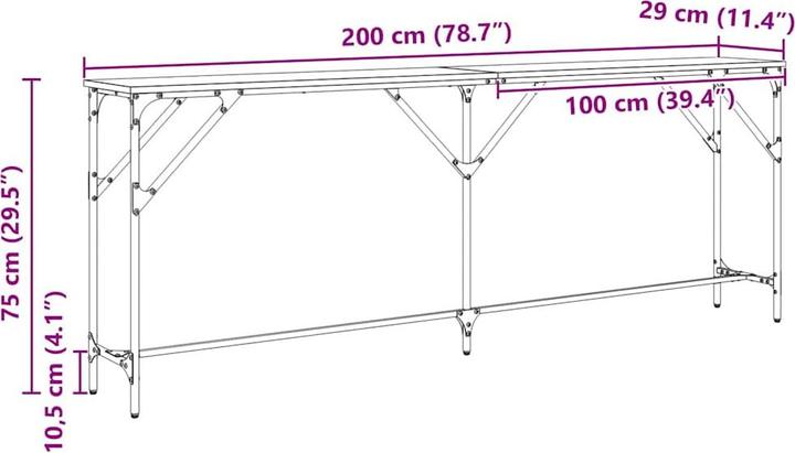Image du produit vidaXL Konsolentisch (29 x 200 x 75 cm)