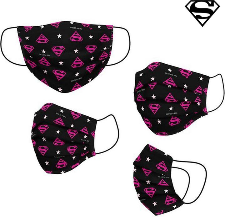 Immagine prodotto DC Super Hero Girls Maschera igienica in tessuto riutilizzabile per bambini Nero (1 x)