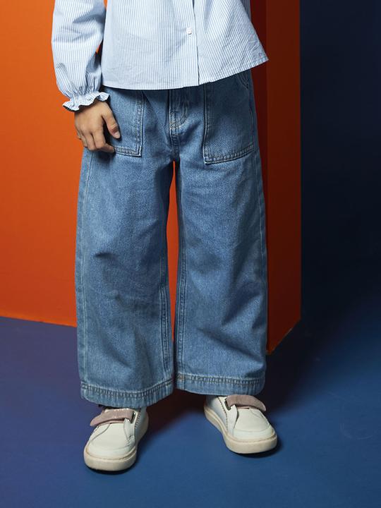 Actual product image Vertbaudet Weite Mädchen Jeans im Worker-Style (128)