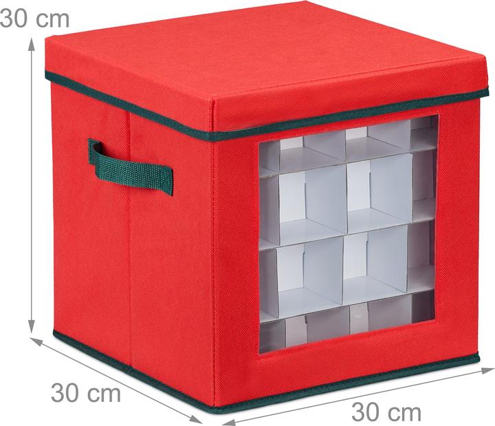 Produktbild Relaxdays Weihnachtskugel-Aufbewahrungsbox (30 x 30 x 30 cm, 27 l)