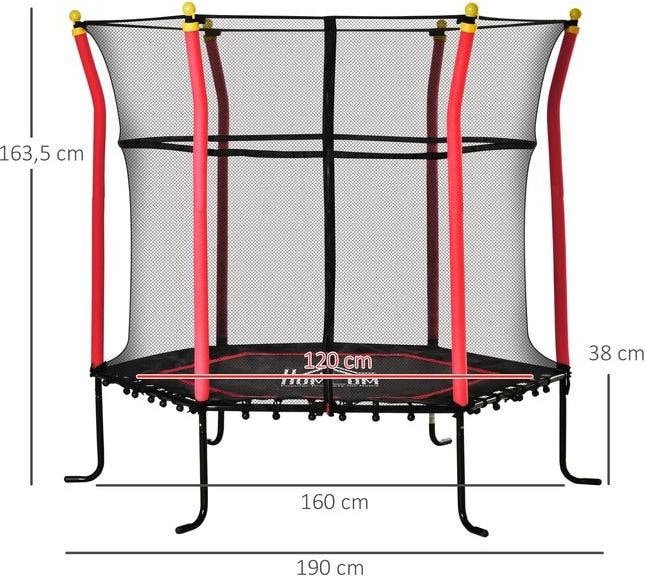 Produktbild Swisshandel24 160 cm Trampolin für Kinder Gartentrampolin mit Sicherheitsnetz Randabdeckung Fitness-Trampolin Mini (160 cm)