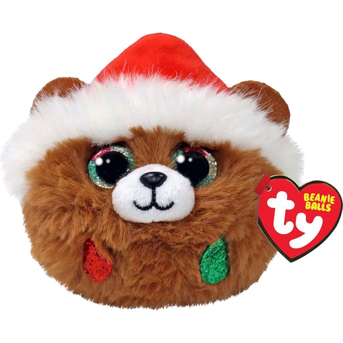 Ty Teeny Puffies Christmas Bear Brown 10cm (10 cm)