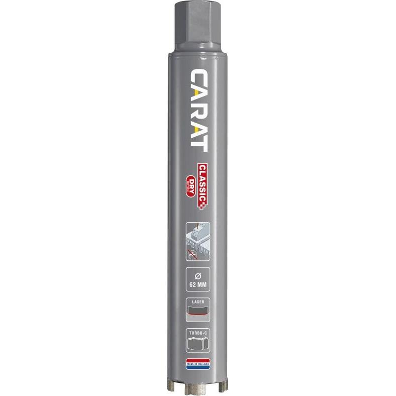Carat, Punta da trapano, EDC0623002 Laser Concrete Dry Classic Diamantbohrer trocken Ø62x300x5/4" UNC (300)