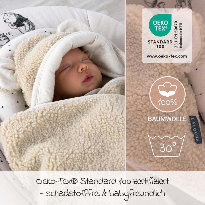 Image du produit Zamboo Fusssäcke für Babyschalen & Babywannen Einschlagdecke Teddy - für Babyschale -