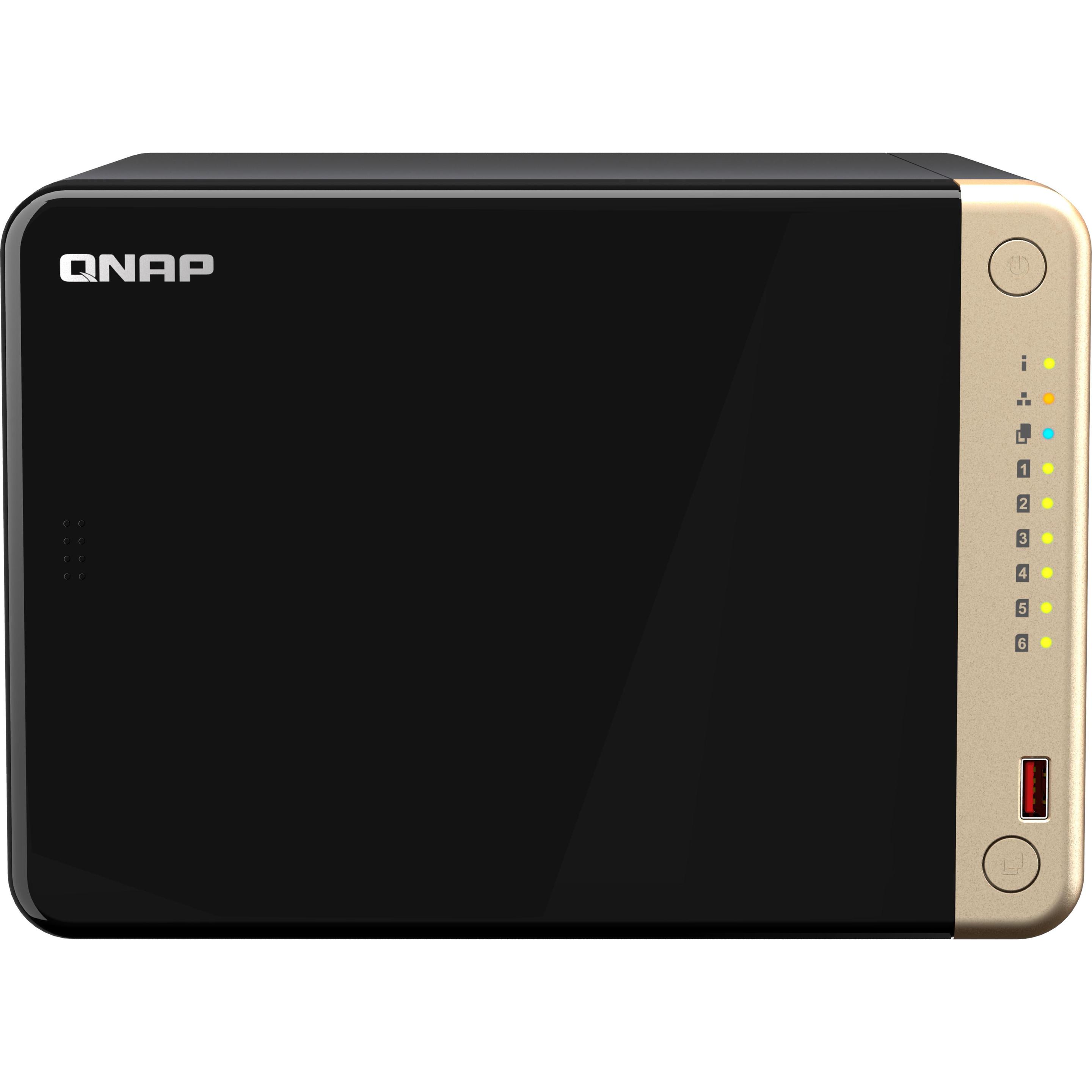 QNAP TS-664-8G (0 TB), NAS, Schwarz