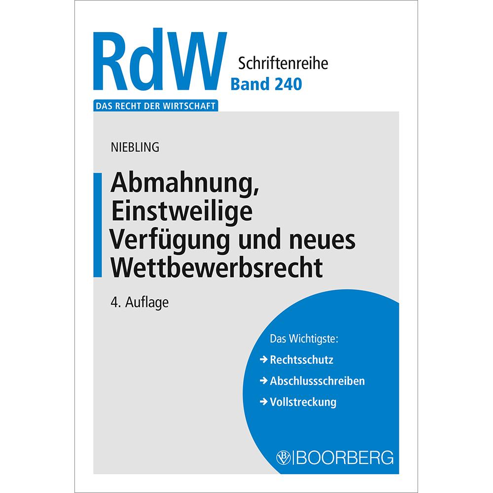 Niebling:Abmahnung, Einstweilige Verfüg, Fachbücher von Jürgen Niebling