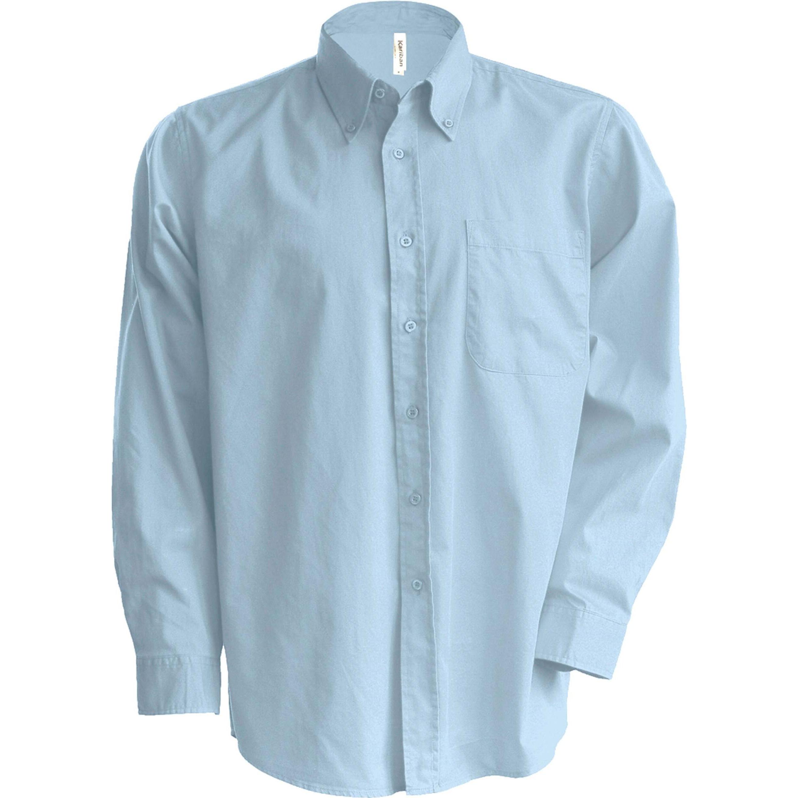 Kariban, Herren, Hemd, Oxford, Silber, (4XL)