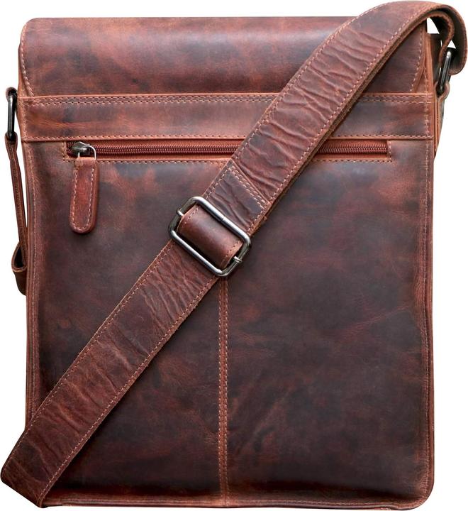 Actual product image Greenwood Herrentasche Echtleder 12 Zoll Hetwig Vintage Look Sandel No.24