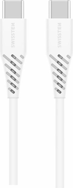 Produktbild Swissten Datenkabel TPE USB-C/USB-C Power Delivery 5A (100W) 2.5m Weiss (2.50 m)