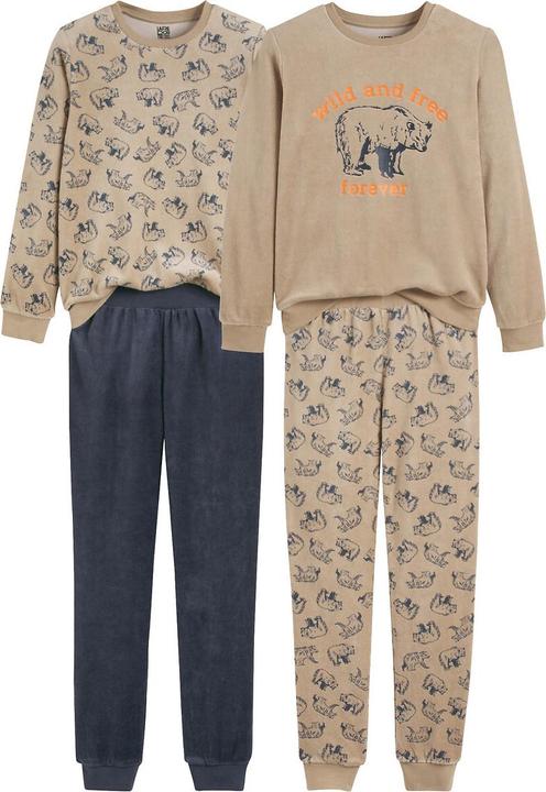 Image du produit La Redoute Collections 2er-Pack Samt-Pyjamas Bär (110)