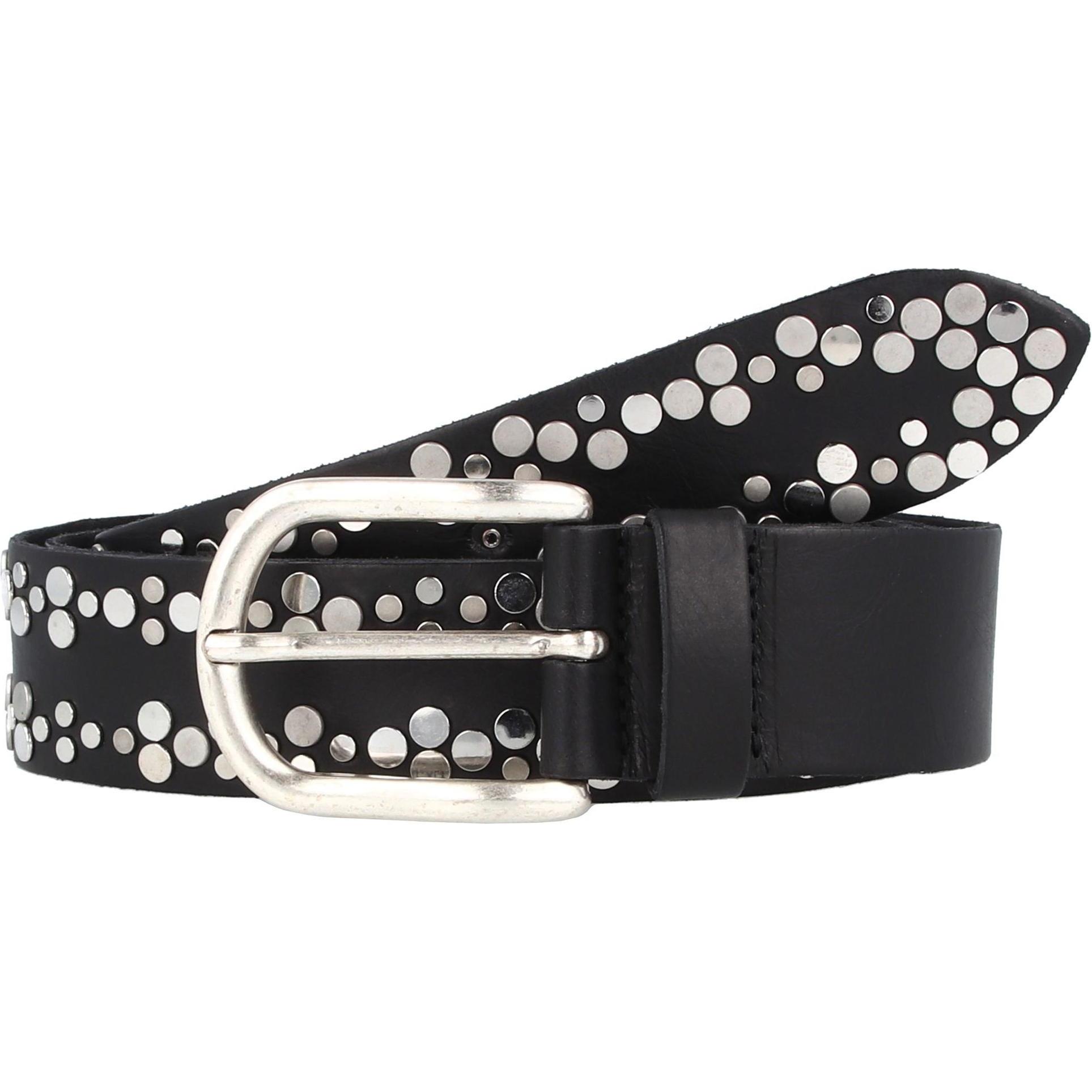 Vanzetti, Damen, Gürtel, Nietengürtel Leder, Schwarz, (85)