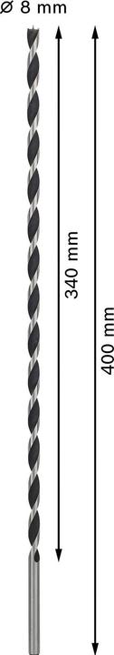 Actual product image Bosch Professional Zubehör PRO Wood Wood twist drill, 8 x 340 x 400 mm (8 mm)