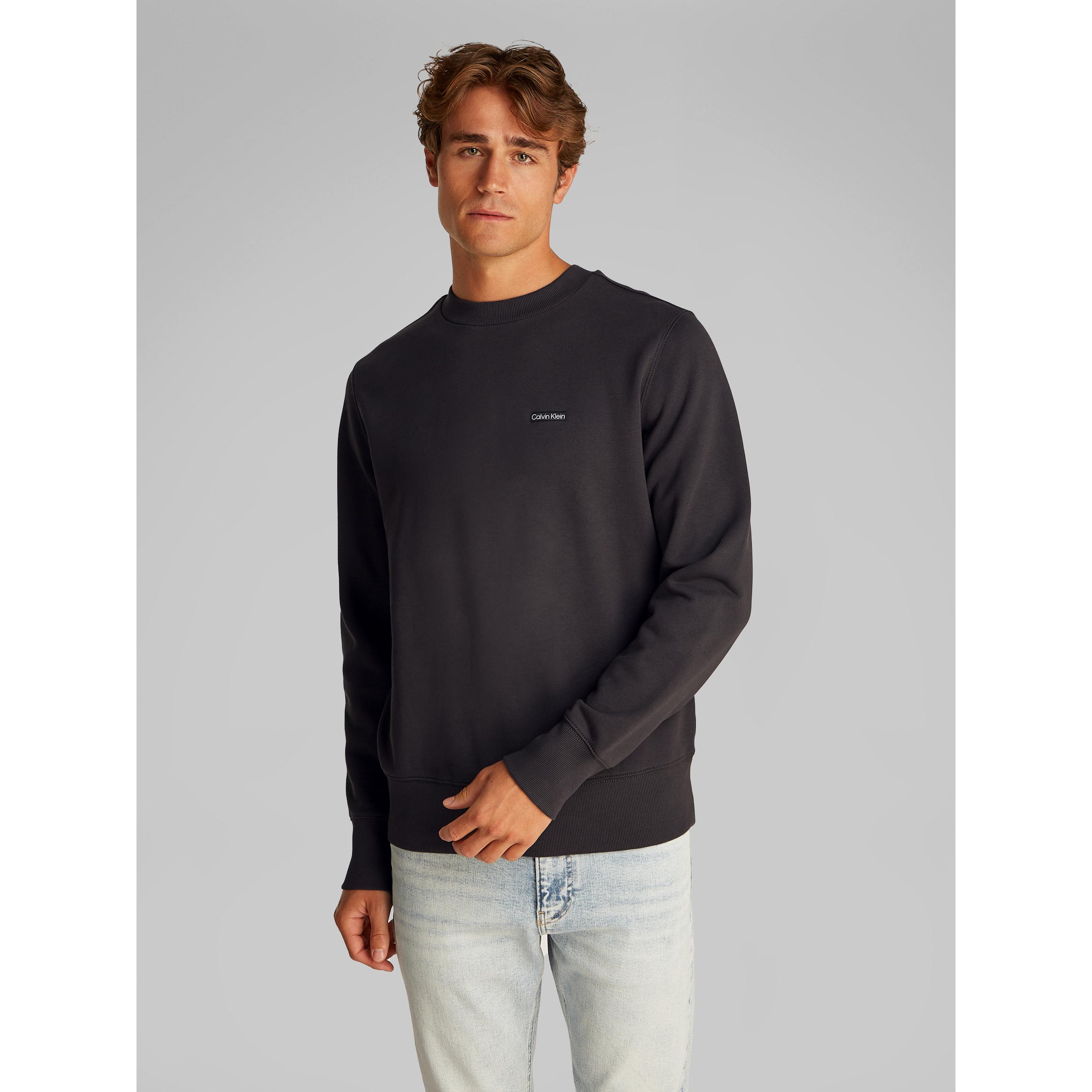 Calvin Klein Jeans, Uomini, Felpa + Maglione, Calvin Klein Label Crew Neck, Nero, (XXL)