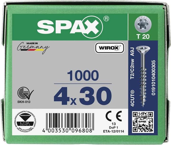 Image du produit Spax Vis pour panneaux d'aggloméré SK T20 4.0x30 mm (1000 Vis par pièce)