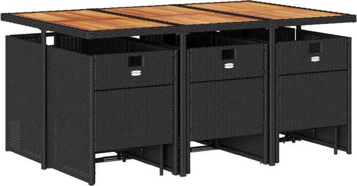 Actual product image vidaXL 11-pc. Garden Dining Set With Cushions Beige Mix Poly Rattan (165 cm)