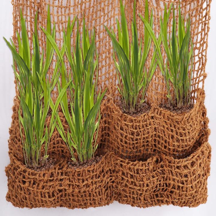 Actual product image Aquagart 7 Pflanztaschen Kokosgewebe 8 Taschen Ufermatte Böschungsmatte für Teichfolie