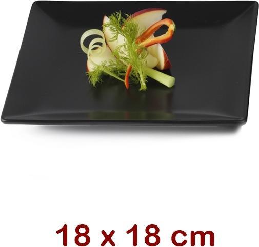Actual product image Aida Plate square black 18cm (1x, 18 cm)