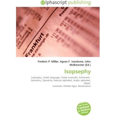 Isopsephy, Fachbücher von Agnes F. Vandome, Frederic P. Miller, John McBrewster